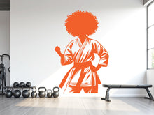 Load image into Gallery viewer, Karate Girl Wall Decal Girl Karate wall Decor Sport Art Vinyl Karate Wall Stickers Bedroom Gym Workout Girl Motivation wall art