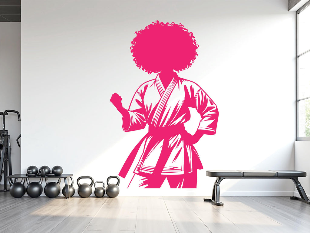 Karate Girl Wall Decal Girl Karate wall Decor Sport Art Vinyl Karate Wall Stickers Bedroom Gym Workout Girl Motivation wall art