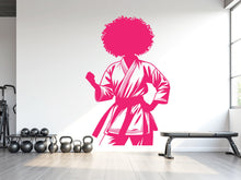 Load image into Gallery viewer, Karate Girl Wall Decal Girl Karate wall Decor Sport Art Vinyl Karate Wall Stickers Bedroom Gym Workout Girl Motivation wall art