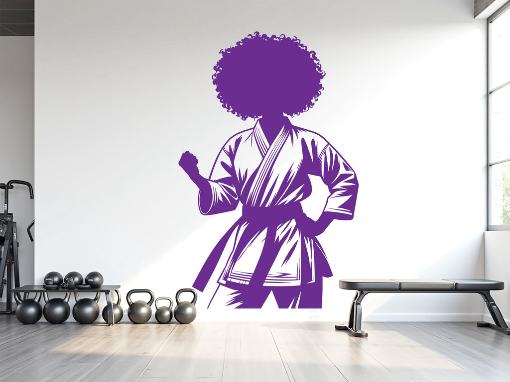 Karate Girl Wall Decal Girl Karate wall Decor Sport Art Vinyl Karate Wall Stickers Bedroom Gym Workout Girl Motivation wall art