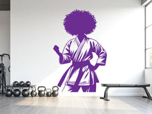 Load image into Gallery viewer, Karate Girl Wall Decal Girl Karate wall Decor Sport Art Vinyl Karate Wall Stickers Bedroom Gym Workout Girl Motivation wall art