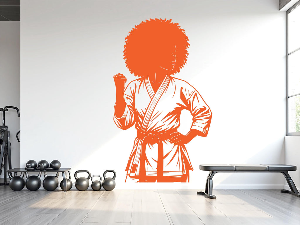 Karate Girl Wall Decal Girl Karate wall Decor Sport Art Vinyl Karate Wall Stickers Bedroom Gym Workout Girl Motivation wall art