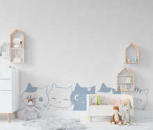 Load image into Gallery viewer, Peeking Cat Wall Art Decal, Cat wall decals, Gift for Kids, Grooming wall decor, Veterinary decals, Pet shop cat wall vinyl decal 742LU