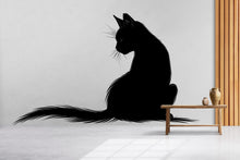 Load image into Gallery viewer, Black Cat Silhouette Wall Art, Minimal Cat Wall Decor, Witchy Cat Art, Modern Gothic Home Decor, Cat Lover Wall Art 246mv