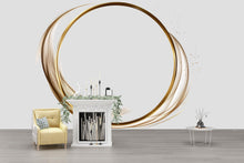 Load image into Gallery viewer, Gold Circle Wall Art, Abstract Gold Wall Decor, Minimal Modern Wall Art, Luxury Neutral Bedroom Decor, Elegant Abstract Art 251mv