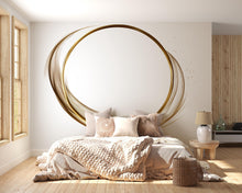 Load image into Gallery viewer, Gold Circle Wall Art, Abstract Gold Wall Decor, Minimal Modern Wall Art, Luxury Neutral Bedroom Decor, Elegant Abstract Art 251mv