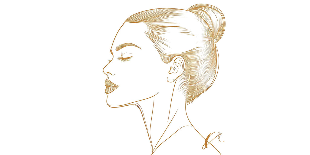 Gold Line Art Woman, Female Profile Art, Minimalist Wall Art, Modern Portrait Decor, Elegant Line Art 255mv
