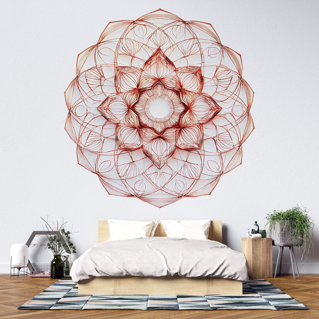 Mandala Line Art, Sacred Geometry Wall Art, Boho Mandala Decor, Minimal Mandala Art, Meditation Wall Art 256mv