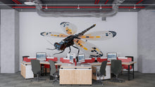 Load image into Gallery viewer, Cyber Dragonfly Wall Decal, Futuristic Dragonfly Wall Art Sticker, Tech Insect Wall Decor, Mechanical Dragonfly Art, Modern Statement Wall
