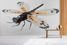 Load image into Gallery viewer, Cyber Dragonfly Wall Decal, Futuristic Dragonfly Wall Art Sticker, Tech Insect Wall Decor, Mechanical Dragonfly Art, Modern Statement Wall