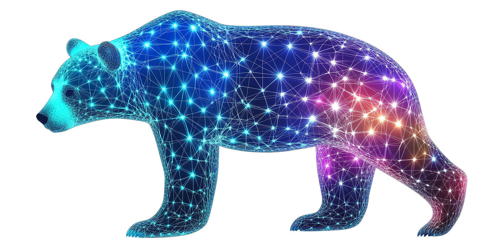 Cosmic Bear Wall Decal, Galaxy Bear Wall Art Sticker, Space Animal Nursery Decor, Kids Room Bear Wall Sticker, Modern Playroom Wall Decal