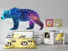 Load image into Gallery viewer, Cosmic Bear Wall Decal, Galaxy Bear Wall Art Sticker, Space Animal Nursery Decor, Kids Room Bear Wall Sticker, Modern Playroom Wall Decal