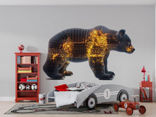 Load image into Gallery viewer, Futuristic Bear Wall Decal, Tech Bear Wall Art Sticker, Modern Bear Nursery Decor, Digital Animal Wall Decal, Kids Room Bear Wall Art