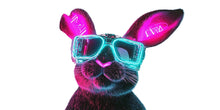 Load image into Gallery viewer, Cyberpunk Bunny Wall Decal, Neon Rabbit Wall Art Sticker, Futuristic Animal Wall Decor, Gaming Room Wall Decal, Modern Kids Room Decor