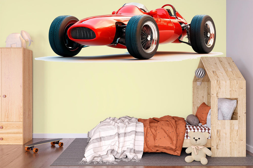 Red Race Car Wall Mural for Kids Room Decor 261mv