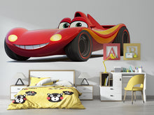 Load image into Gallery viewer, Cute Race Car Wall Mural for Kids Room Cartoon Car Wallpaper Boys Decor 263mv