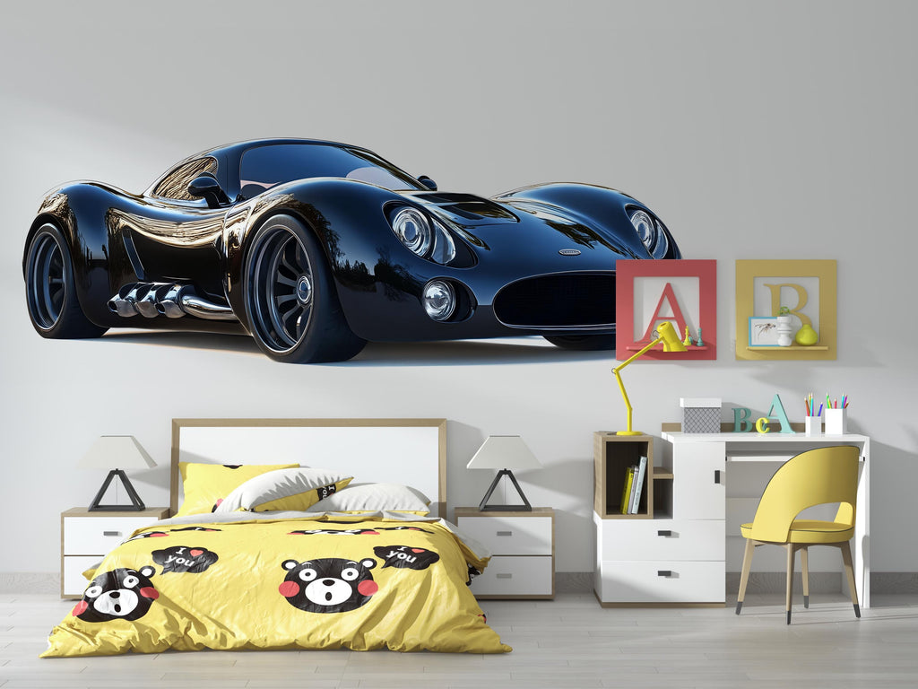 Luxury Black Sports Car Wall Mural Modern Auto Art Home Decor 274mv
