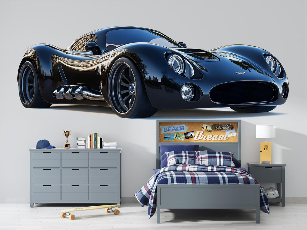 Luxury Black Sports Car Wall Mural Modern Auto Art Home Decor 274mv