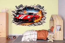 Load image into Gallery viewer, 3D Supercar Wall Mural Kids Room Race Car Racing Decor 276mv