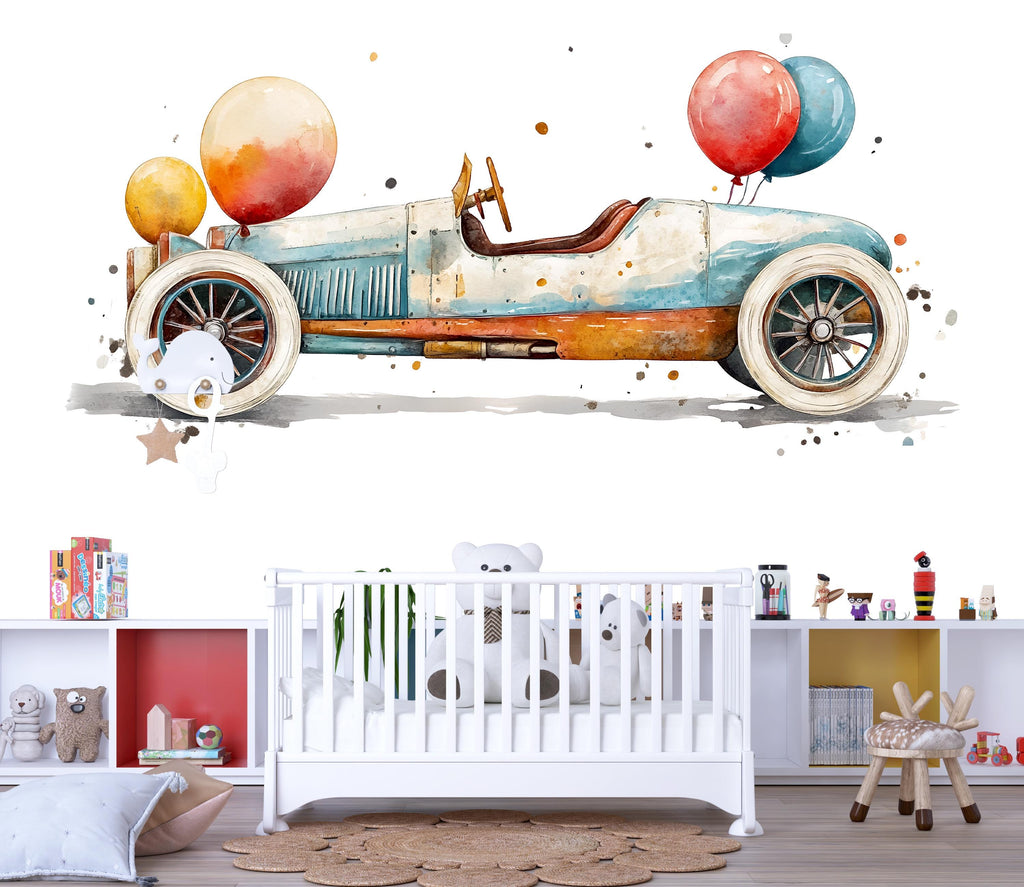 Vintage Car Nursery Wall Art Kids Room Decor Printable 298mv