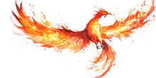 Load image into Gallery viewer, Phoenix Wall Decal – Fire Phoenix Wall Art, Mythical Bird Wall Sticker, Fantasy Living Room &amp; Bedroom Decor 307mv