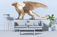 Load image into Gallery viewer, White Griffin Wall Decal – Mythical Griffin Wall Art, Fantasy Creature Wall Sticker, Living Room &amp; Bedroom Decor 309mv