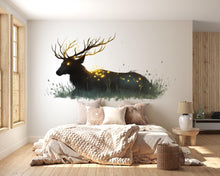 Load image into Gallery viewer, Glowing Stag Wall Decal – Mystical Deer Wall Art, Fantasy Nature Wall Sticker, Bedroom Statement Decor 316mv