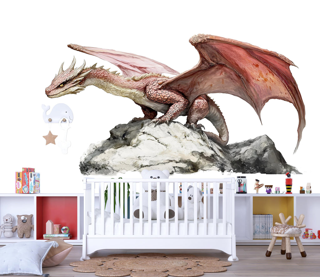 Dragon Wall Decal – Fantasy Dragon Wall Art, Kids Dragon Nursery Wall Sticker 325mv