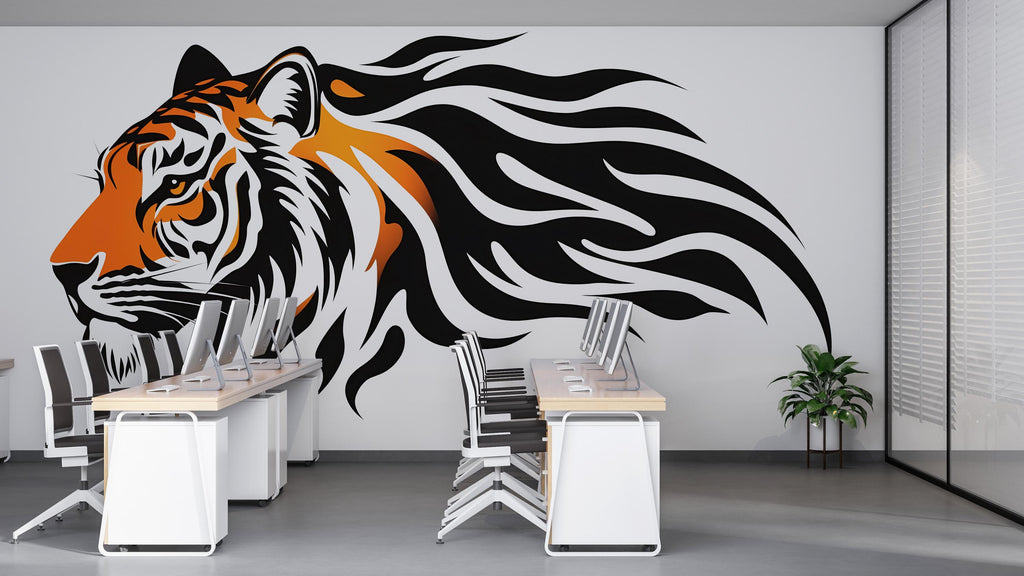 Tiger Wall Mural Modern Animal Wallpaper Office Wall Art Motivational Decor 332mv