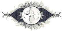 Load image into Gallery viewer, Sun Moon Wall Mural Celestial Yin Yang Art Boho Bedroom Decor 336mv