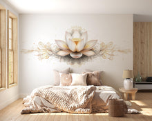 Load image into Gallery viewer, Lotus Flower Wall Mural Boho Floral Wallpaper Zen Bedroom Decor 341mv