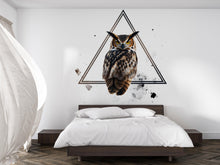 Load image into Gallery viewer, Owl Wall Mural Geometric Owl Industrial Modern Wall Decor 346mv