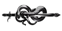 Load image into Gallery viewer, Snake Sword Wall Art Black Serpent Dagger Gothic Fantasy Wall Decor 348mv