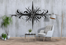 Load image into Gallery viewer, Compass Wall Art Tribal Star Black Geometric Wall Decor 351mv