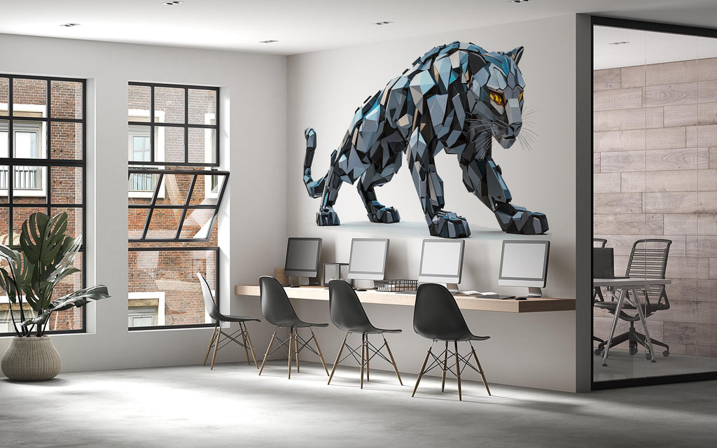 Black Panther Wall Art Geometric Big Cat Modern Decor 366mv