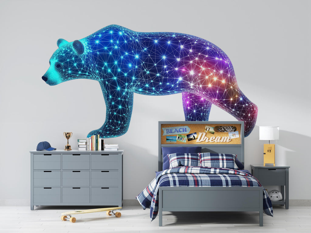 Geometric Bear Wall Art Futuristic Animal Digital Decor 369mv