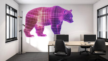 Load image into Gallery viewer, Neon Bear Wall Art Futuristic Wireframe Animal Decor 371mv