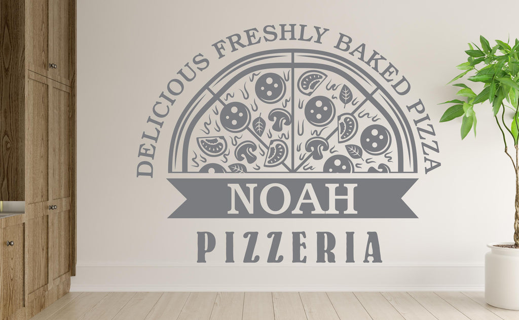 Custom Name Pizza Wall Decal | Restaurant Pizzeria Decor