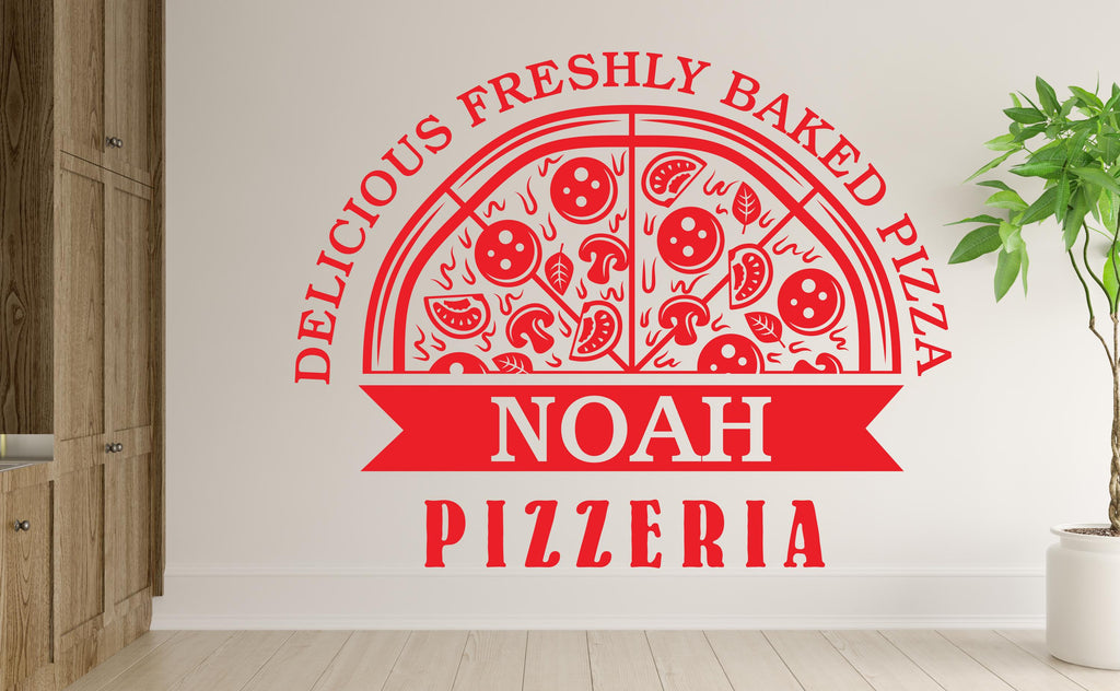 Custom Name Pizza Wall Decal | Restaurant Pizzeria Decor