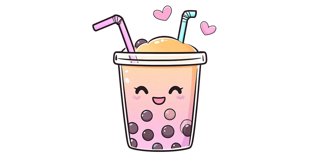 Cute Bubble Tea Wall Decal, Kawaii Boba Wall Sticker, Smiling Bubble Tea Wall Art, Cafe Wall Decor, Drink Shop Wall Decal