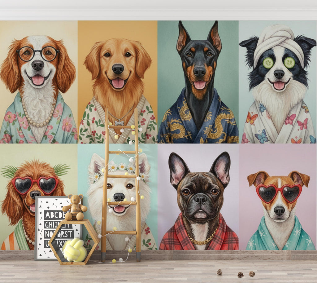 Grooming Salon Wallpaper | Dog SPA Wall Mural | Peel and stick