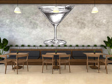 Load image into Gallery viewer, Martini Glass Wall Decal, Cocktail Bar Wall Art, Minimalist Drink Wall Sticker, Modern Bar Decor, Lounge Restaurant Wall Decal