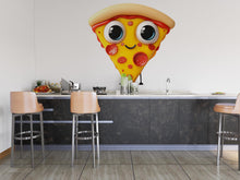 Load image into Gallery viewer, Cute Pizza Slice Wall Mural Cartoon Pizza Kitchen Cafe Wall Art Decor 389mv