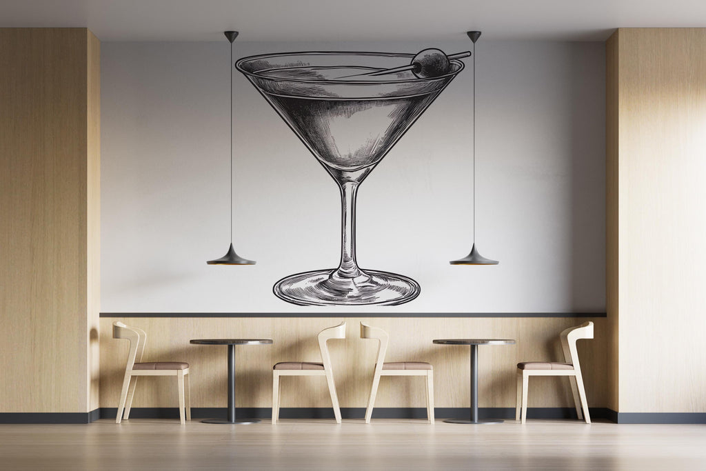 Vintage Martini Wall Mural Cocktail Bar Restaurant Wall Art Decor 396mv