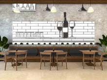 Load image into Gallery viewer, Minimal Wine Bar Wall Mural Line Art Restaurant Decor 398mv