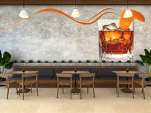 Load image into Gallery viewer, Whiskey Cocktail Wall Decal Bar Decor, Old Fashioned Drink Wall Art, Modern Bar Mural, Luxury Restaurant Wall Sticker