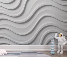 Load image into Gallery viewer, 3D Ocean wave Wallpaper Mural– White Plaster Wave relief