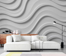 Load image into Gallery viewer, 3D Ocean wave Wallpaper Mural– White Plaster Wave relief