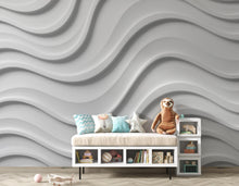 Load image into Gallery viewer, 3D Ocean wave Wallpaper Mural– White Plaster Wave relief