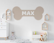 Load image into Gallery viewer, Personalized Dog Name Wall Decal | Custom Pet Name Sign | Dog Bone Wall Sticker | Boho Pet Decor | Modern Dog Room Wall Art | Grooming 743LU